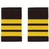 Rbf Pilot epaulettes, airline pilot, shoulder boards, military insignia, captain's bars, uniform accessories, aviation gear, pilot supplies, uniform customization, gold stripes, black fabric, cotton polyester, dry clean only, stitched closure, high-quality, durable, comfortable, professional, gift, aviator, pilot shirt