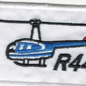 Robinson R44 helicopter sew-on patch for pilot jackets and flight suits.